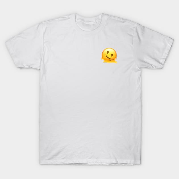 Melting Face Emoticon T-Shirt by onecoolvector